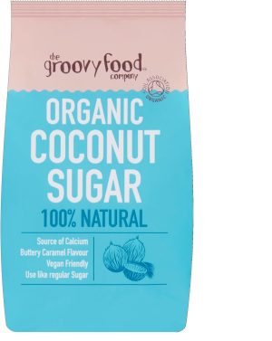 The Groovy Food Company organic coconut sugar, 100% natural, vegan, with buttery caramel flavour and calcium source