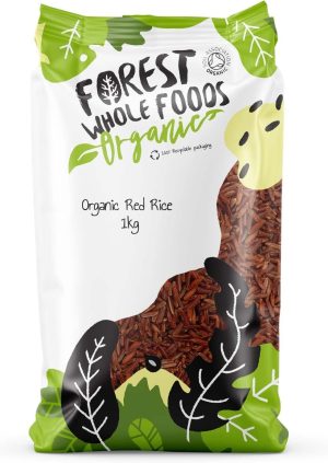 Organic red rice 1kg in eco-friendly packaging from Forest Whole Foods, ideal for healthy cooking and sustainable living