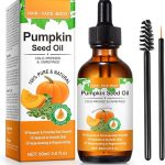 Pumpkin seed oil bottle with box, cruelty-free, vegan, promotes hair growth, hydrates skin, ideal for hair, face, body
