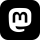 Mastodon logo in black and white, featuring a stylised 'm' within a rounded square, representing the social network platform